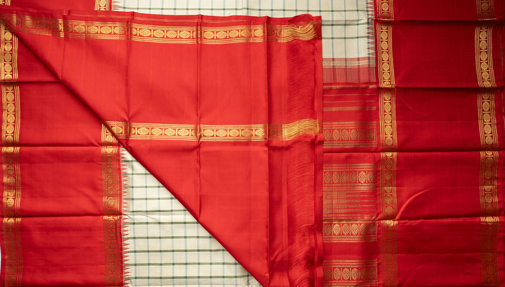 Amabaram Kanjivaram Silk Saree – AMB-RD-001 (3 Gram Gold Zari)