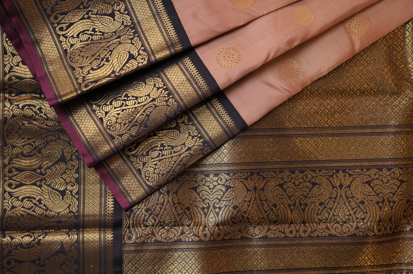 Ambaram Kanjivaram Silk Saree -AMB-DPBLKPN-024 (3 Gram Gold Zari)