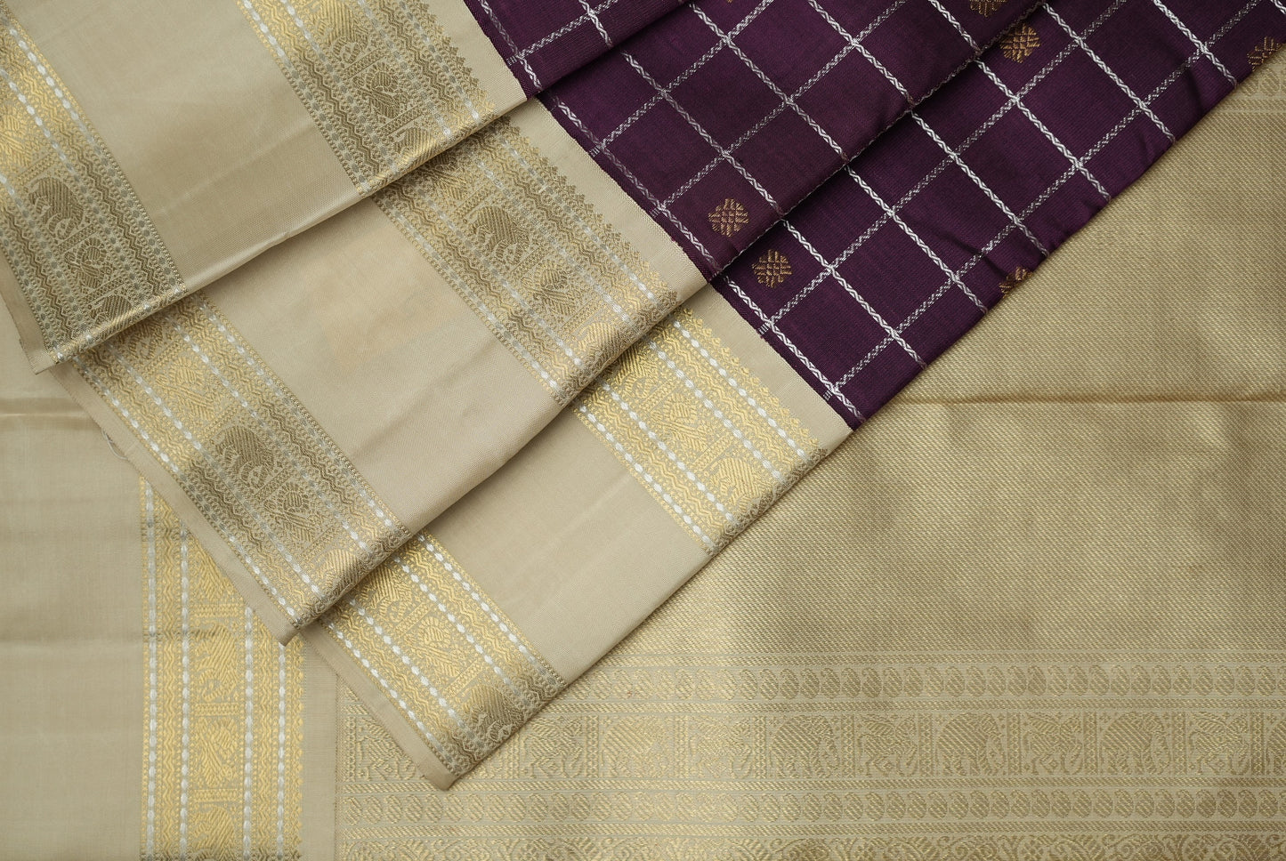 Ambaram Kanjivaram Silk Saree -AMB-PURGO-021 (3 Gram Gold Zari)