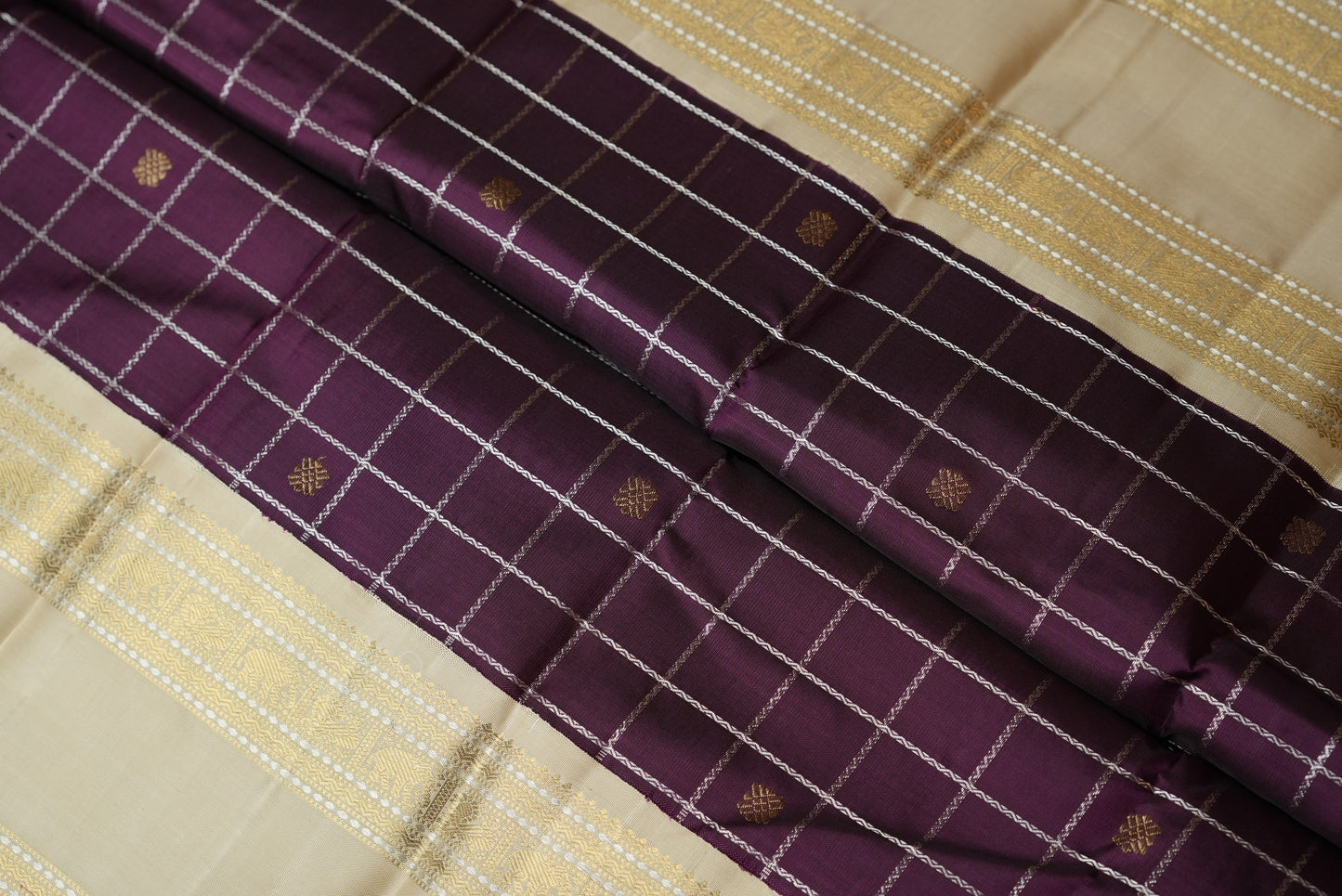 Ambaram Kanjivaram Silk Saree -AMB-PURGO-021 (3 Gram Gold Zari)