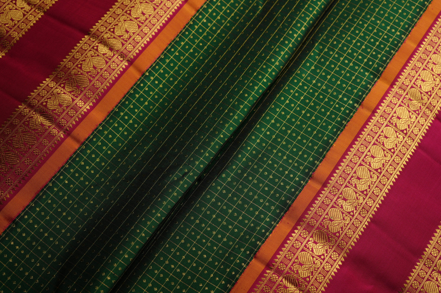 Ambaram Kanjivaram Silk Saree -AMB-MRGRGD-055 (3 Gram Gold Zari)