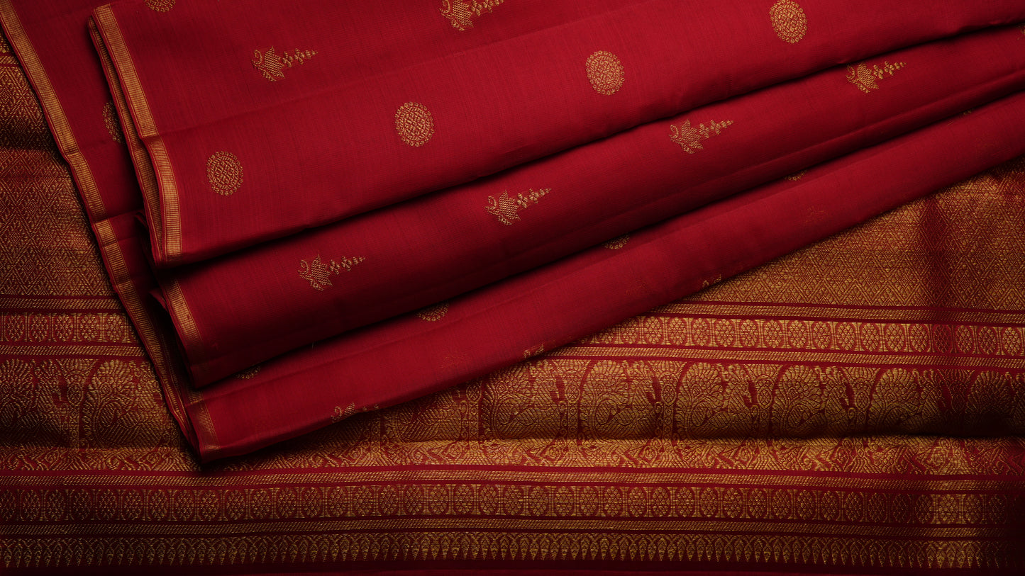 Ambaram Pure Silk Organza Kanjivaram Saree -AMB-CRMRD-064 (3 Gram Gold Zari)