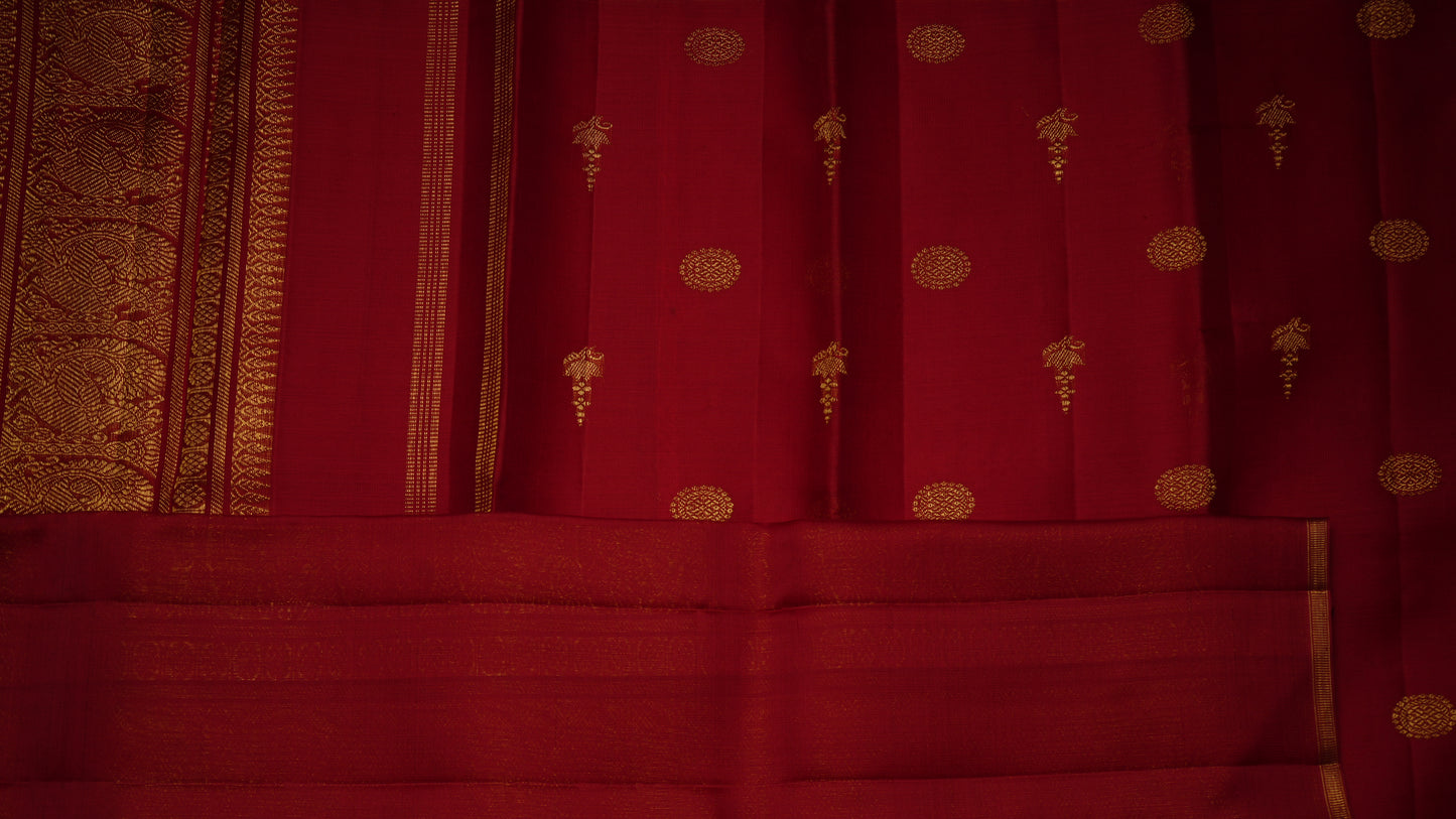 Ambaram Pure Silk Organza Kanjivaram Saree -AMB-CRMRD-064 (3 Gram Gold Zari)