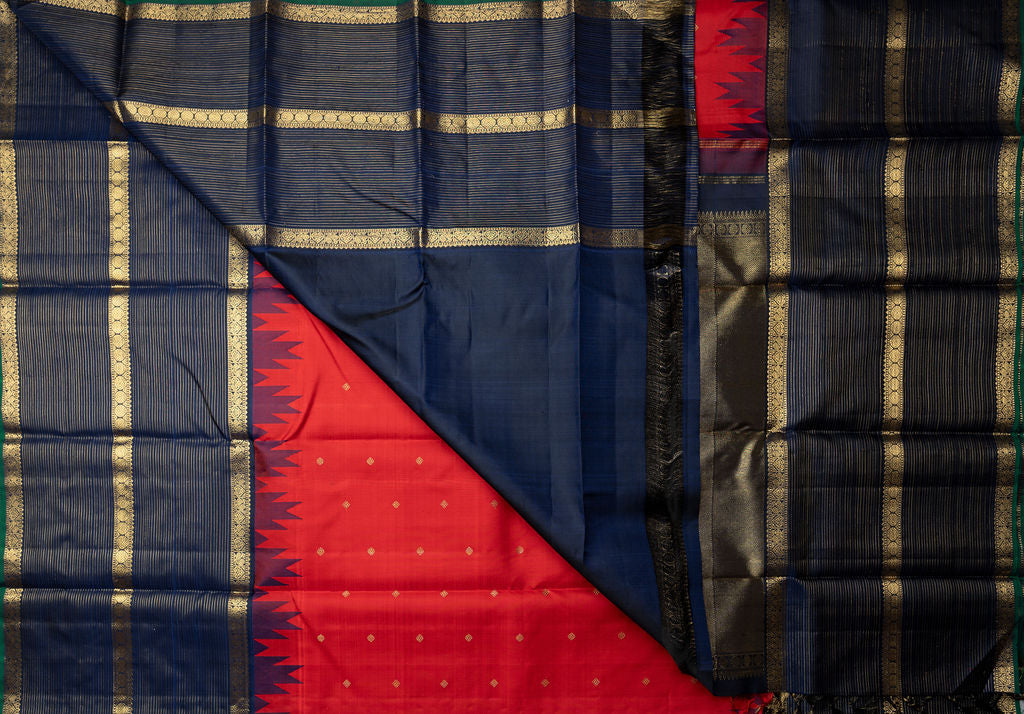 Amabaram Kanjivaram Silk Saree – AMB-RDG-007 (3 Gram Gold Zari)
