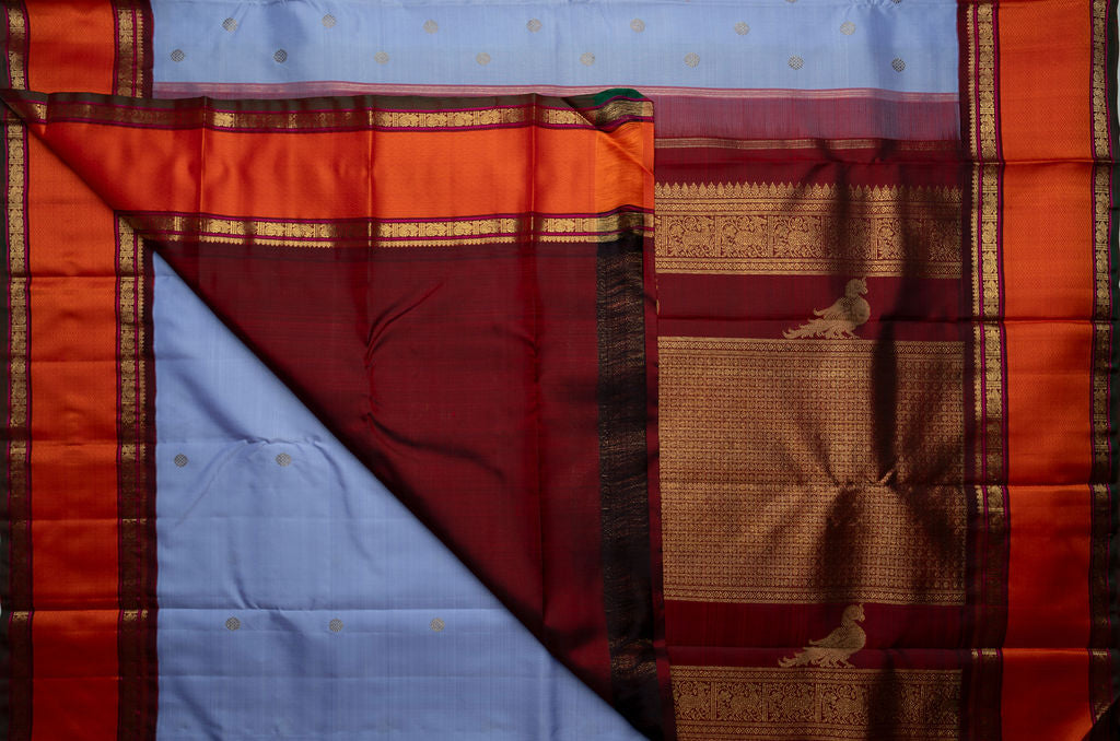 Amabaram Kanjivaram Silk Saree – AMB-BL-014 (3 Gram Gold Zari)