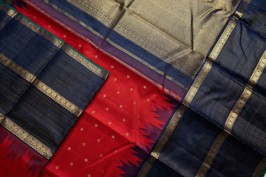 Amabaram Kanjivaram Silk Saree – AMB-RDG-007 (3 Gram Gold Zari)