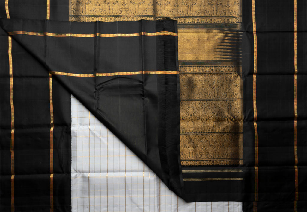 Amabaram Kanjivaram Silk Saree – AMB-WHT-013 (3 Gram Gold Zari )