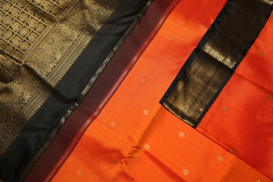 Ambaram Kanjivaram Silk Saree -AMB-ORGBL-069 (3 Gram Gold Zari)