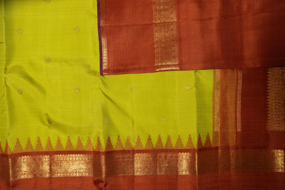 Ambaram Kanjivaram Silk Saree -AMB-PGBR-073 (3 Gram Gold Zari)