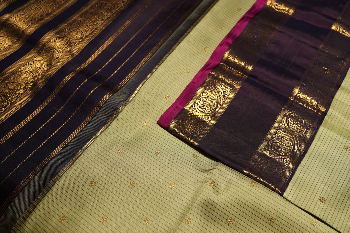 Ambaram Kanjivaram Silk Saree -AMB-PGDB-074 (3 Gram Gold Zari)