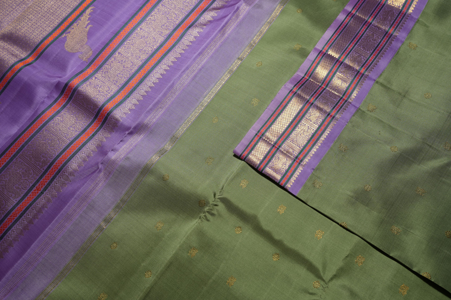 Ambaram Kanjivaram Silk Saree -AMB-OGRP-082 (3 Gram Gold Zari)