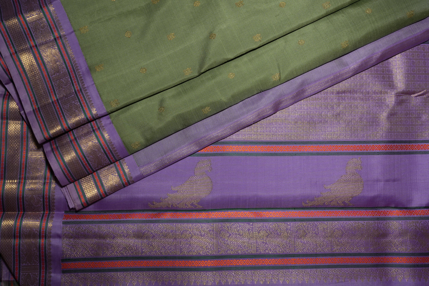 Ambaram Kanjivaram Silk Saree -AMB-OGRP-082 (3 Gram Gold Zari)