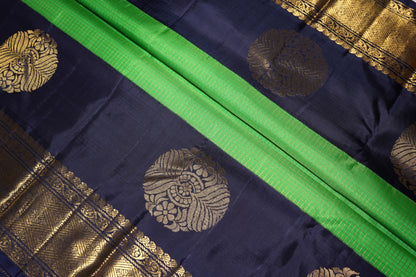 Ambaram Kanjivaram Silk Saree -AMB-PGNBRG-091 (3 Gram Gold Zari)