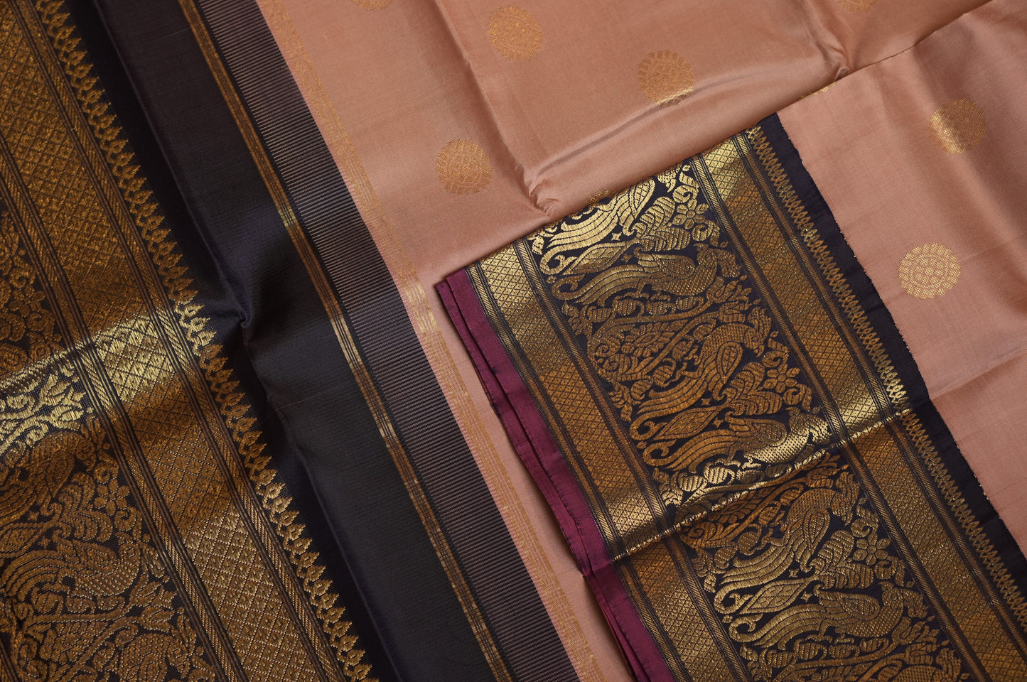 Ambaram Kanjivaram Silk Saree -AMB-DPBLKPN-024 (3 Gram Gold Zari)
