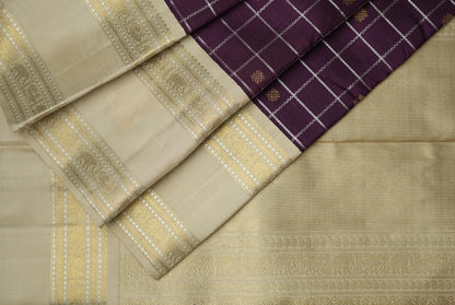 Ambaram Kanjivaram Silk Saree -AMB-PURGO-021 (3 Gram Gold Zari)