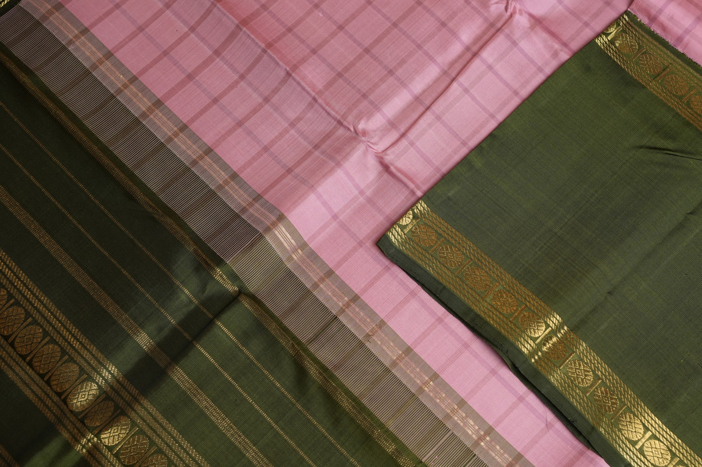 Ambaram Kanjivaram Silk Saree -AMB-PNKOL-020 (3 Gram Gold Zari)
