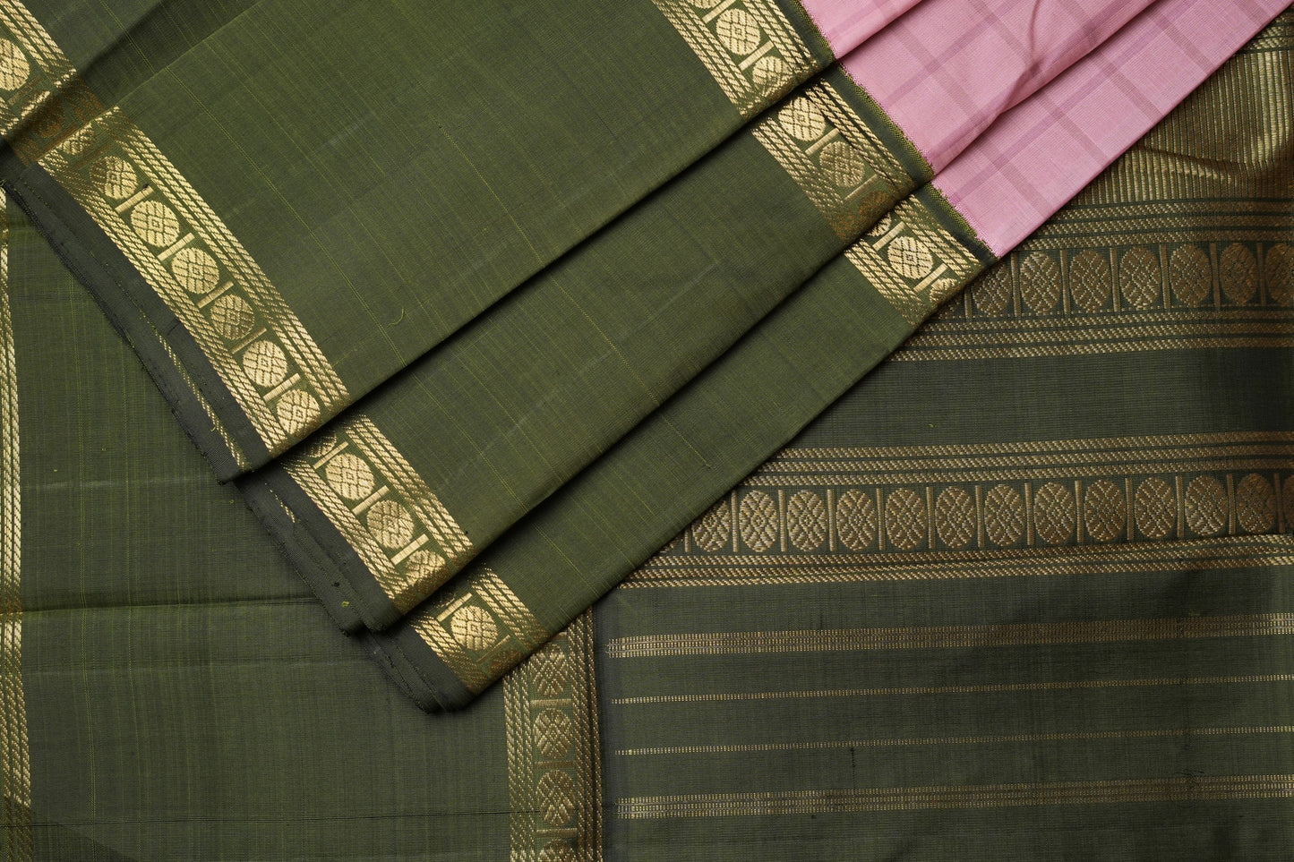 Ambaram Kanjivaram Silk Saree -AMB-PNKOL-020 (3 Gram Gold Zari)