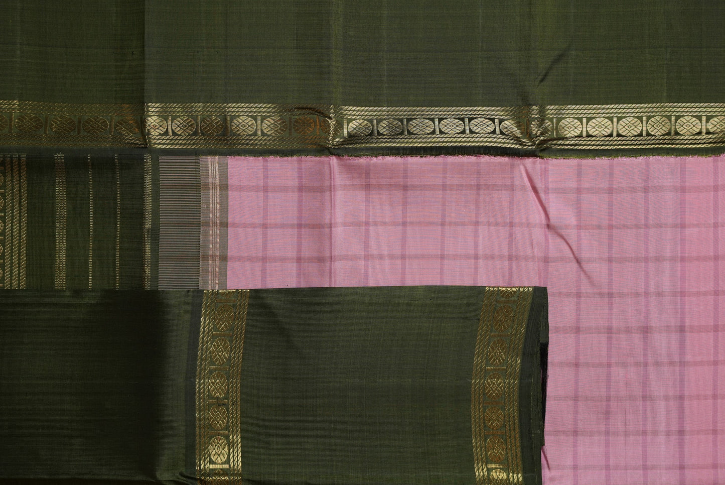 Ambaram Kanjivaram Silk Saree -AMB-PNKOL-020 (3 Gram Gold Zari)