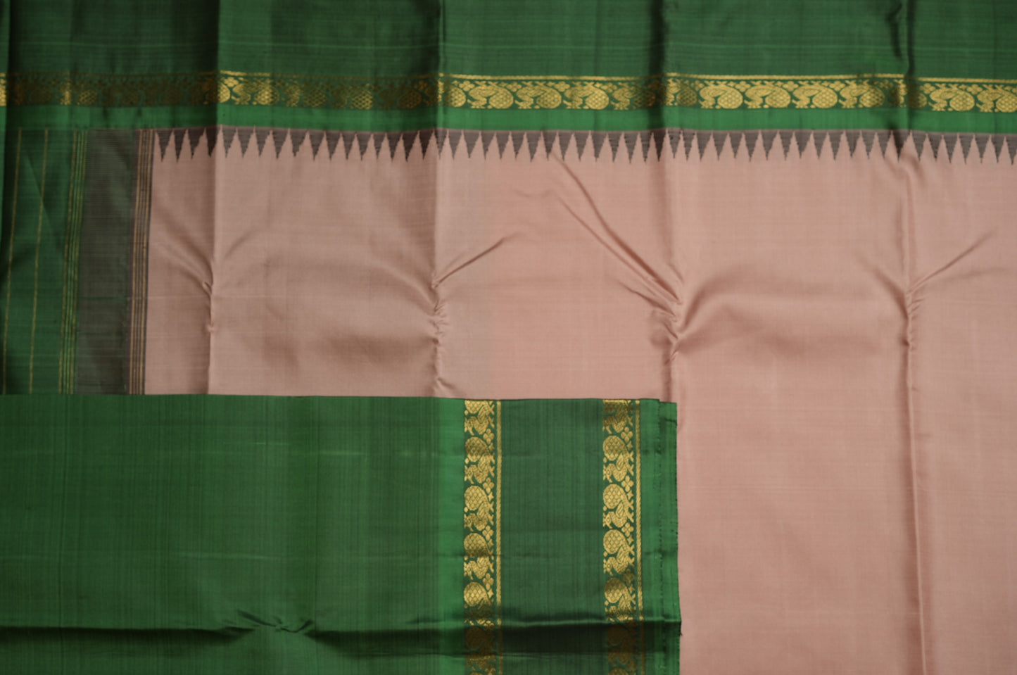 Ambaram Kanjivaram Silk Saree - AMB-PEAGR-018 (4 Gram Gold Zari)