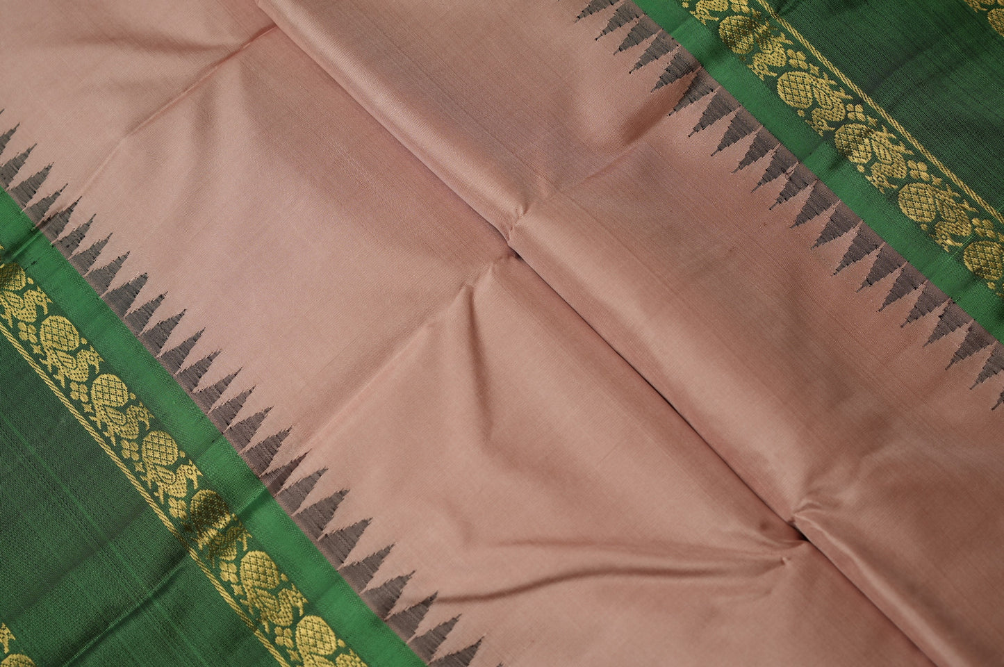 Ambaram Kanjivaram Silk Saree - AMB-PEAGR-018 (4 Gram Gold Zari)