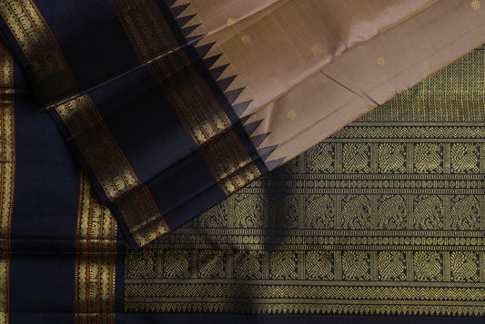 Ambaram Kanjivaram Silk Saree -AMB-BEGBLU-017 (3 Gram Gold Zari)