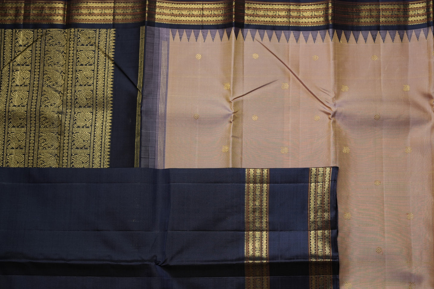 Ambaram Kanjivaram Silk Saree -AMB-BEGBLU-017 (3 Gram Gold Zari)