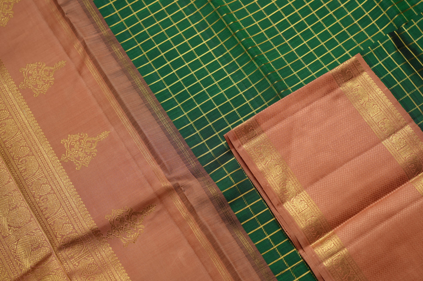 Ambaram Kanjivaram Silk Saree -AMB-GRPEA-031 (3 Gram Gold Zari)