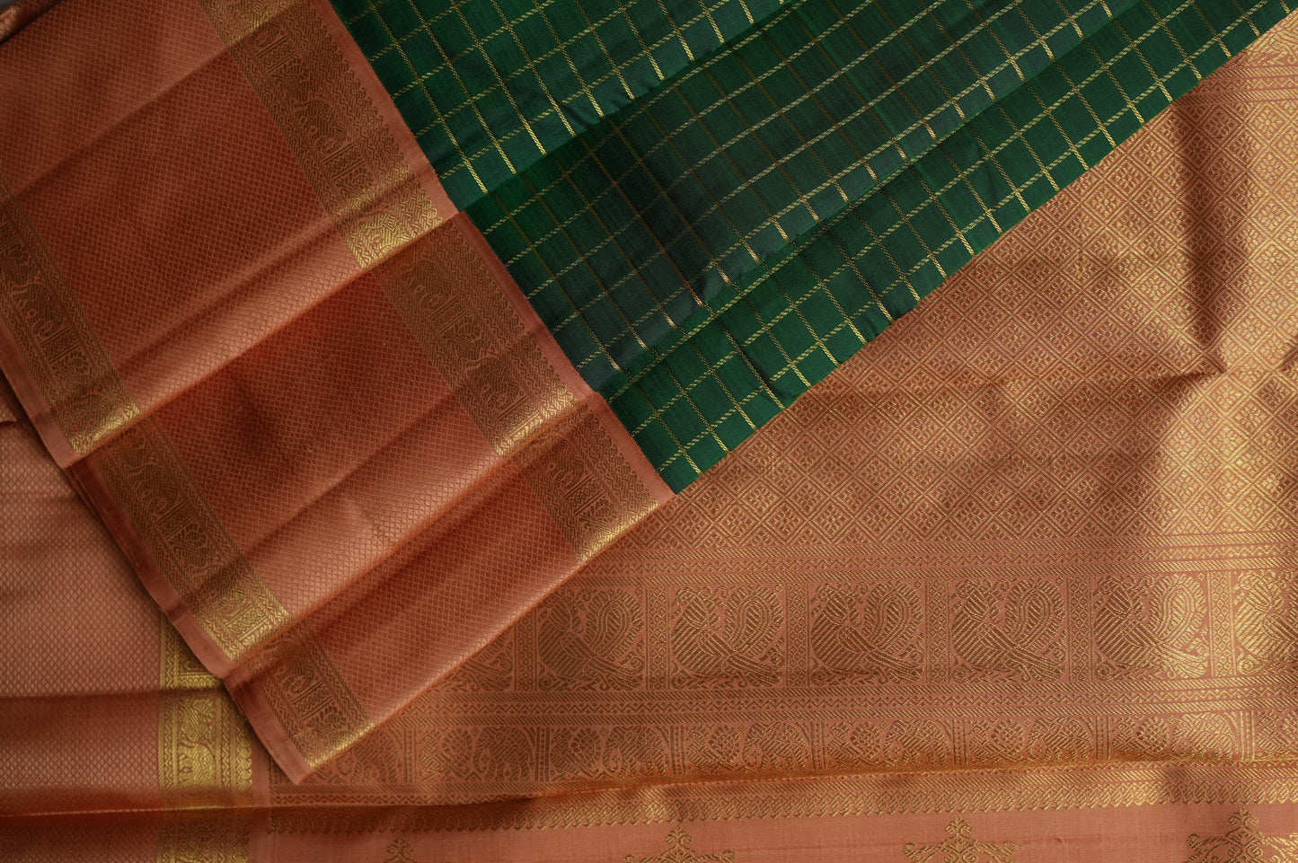 Ambaram Kanjivaram Silk Saree -AMB-GRPEA-031 (3 Gram Gold Zari)