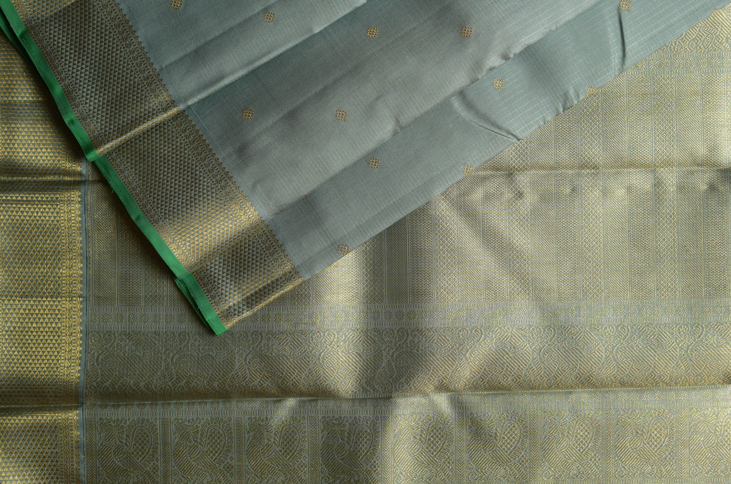 Ambaram Kanjivaram Silk Saree -AMB-GRPEA-025 (3 Gram Gold Zari)