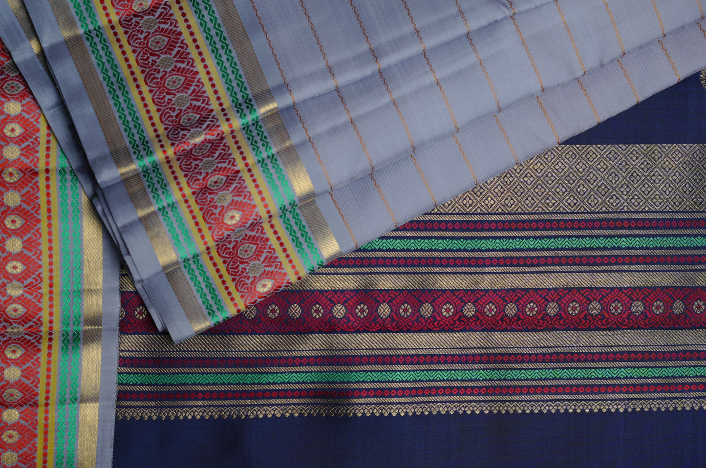 Ambaram Kanjivaram Silk Saree -AMB-GRBL-034 (3 Gram Gold Zari)