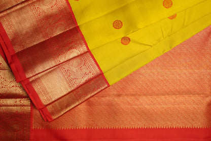 Ambaram Kanjivaram Silk Saree -AMB-YLRD-048 (3 Gram Gold Zari)