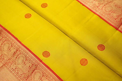 Ambaram Kanjivaram Silk Saree -AMB-YLRD-048 (3 Gram Gold Zari)