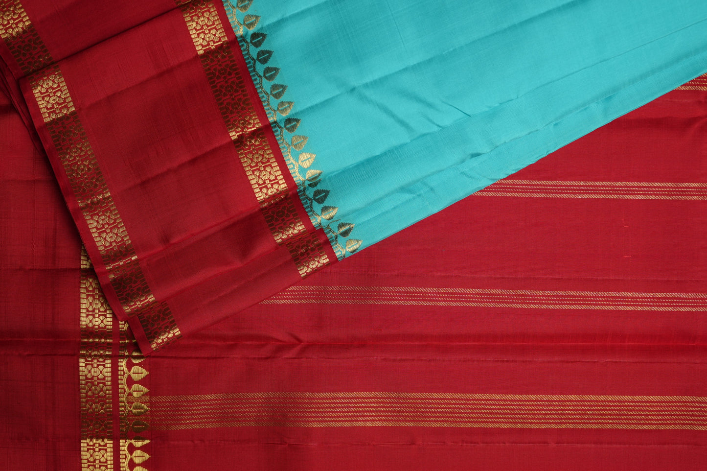 Ambaram Kanjivaram Silk Saree -AMB-TLBLRD-049 (3 Gram Gold Zari)
