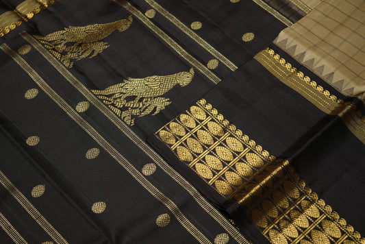 Ambaram Kanjivaram Silk Saree -AMB-BLKGD-053 (3 Gram Gold Zari)