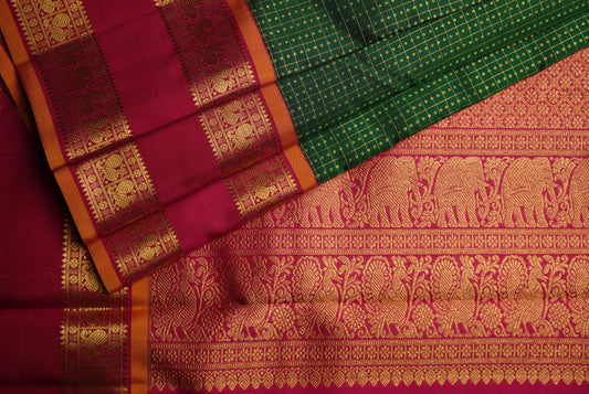 Ambaram Kanjivaram Silk Saree -AMB-MRGRGD-55 (3 Gram Gold Zari)