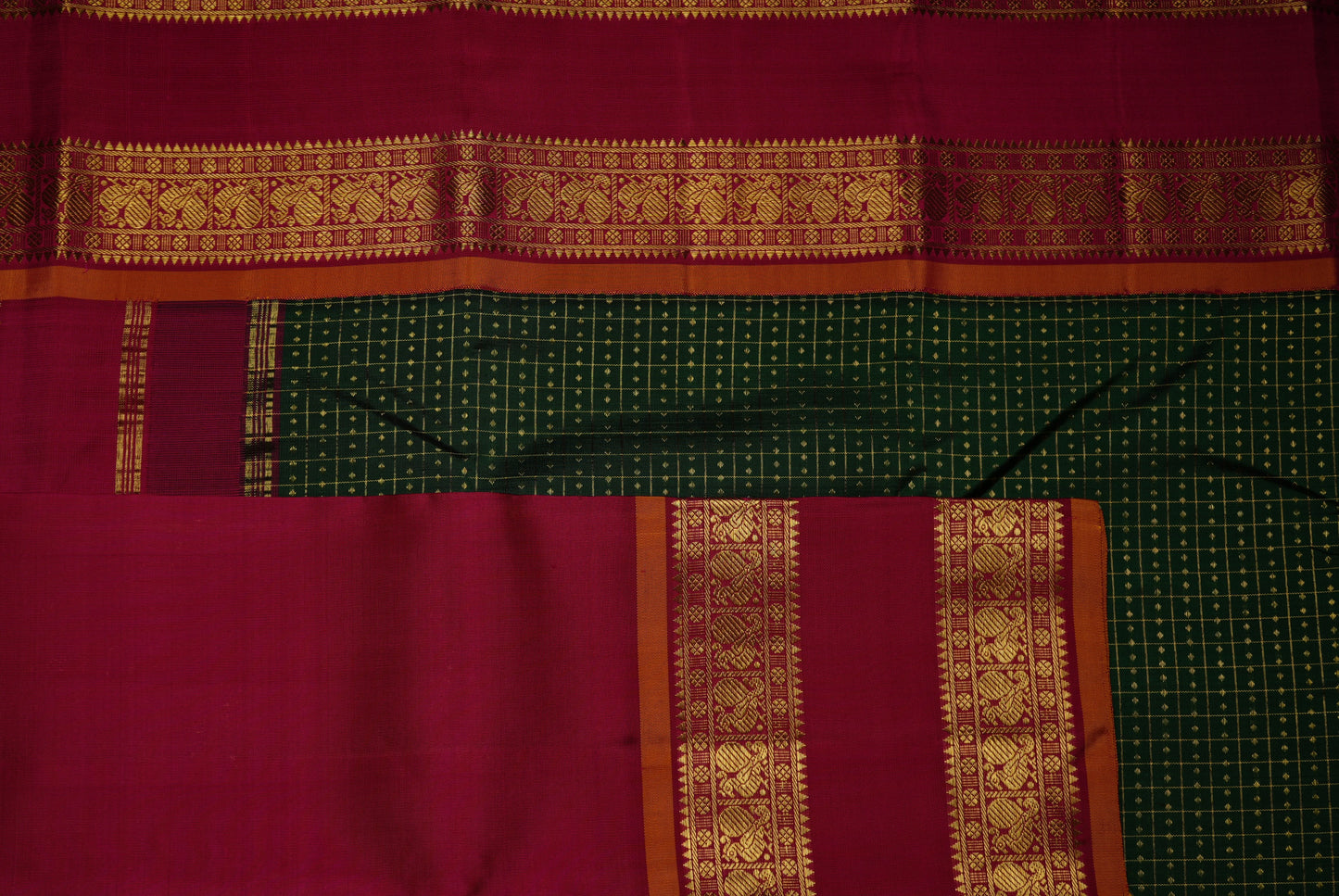 Ambaram Kanjivaram Silk Saree -AMB-MRGRGD-055 (3 Gram Gold Zari)