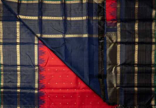 Amabaram Kanjivaram Silk Saree – AMB-RDG-007 (3 Gram Gold Zari)