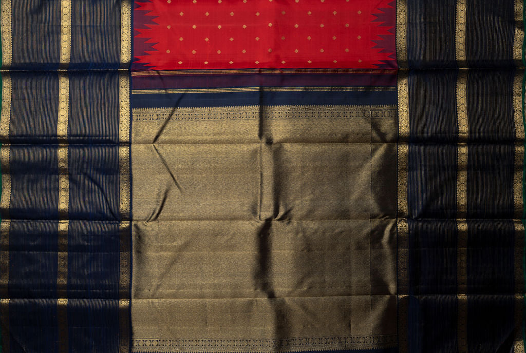 Amabaram Kanjivaram Silk Saree – AMB-RDG-007 (3 Gram Gold Zari)