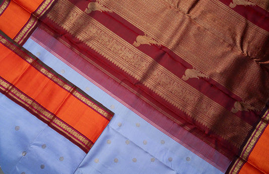 Amabaram Kanjivaram Silk Saree – AMB-BL-014 (3 Gram Gold Zari)